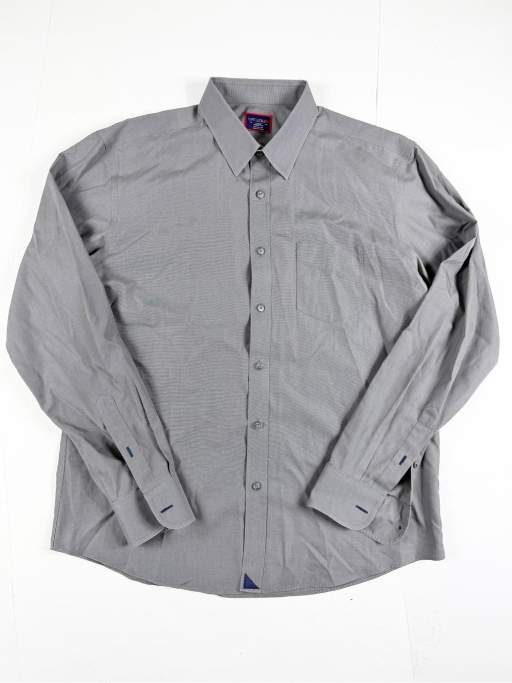 Untuckit Men's Classic Gray Button-Up Shirt Large